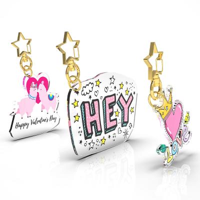 China 2022 High Quality Promotional Gift Souvenir DIY Personalized Custom Acrylic Transparent Clear Key Chain Candy Key Holder for sale