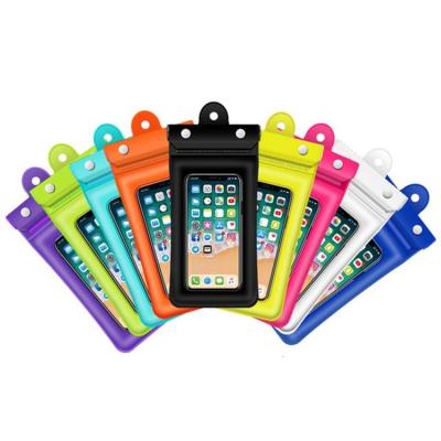 China Universal Waterproof Ipx68 Waterproof Blue Color Ipx68 Floating Phone Bag PVC Phone Pouch Floating Waterproof Case for sale