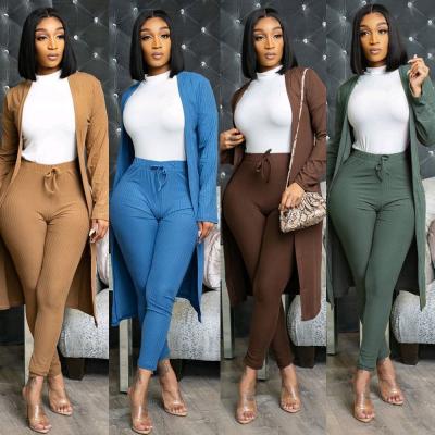 China Cowinner Breathable Women 2 Piece Set Teams Long Solid Casual Bodycon Pants Tracksuit Coat And Tracksuit Set for sale