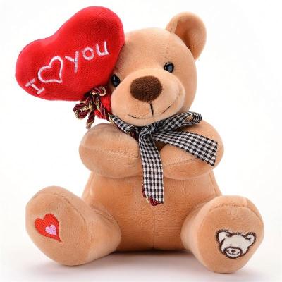 China Lovely Beejay Valentine's Day Teddy Bear Toy Stuffed Heart Balloon Teddy Bear 18cm by Custom Plush I Love You for sale