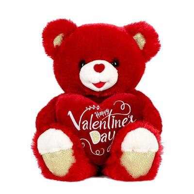 China Red Soft Happy Plush Toy Teddy Bear Stuffed Animal Lovers Valentine's Day Gifts For Girls for sale