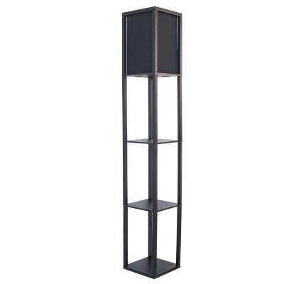 China Modern arch floor lampwith shelves for home decorative with A60/A19 LED bulb can put books, vases, collectibles or DVDs for sale