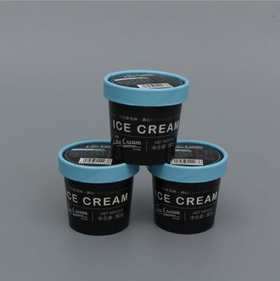 China Biodegradable Wholesale Custom Printed Ice Cream Container With Lids Ice Cream Cup for sale