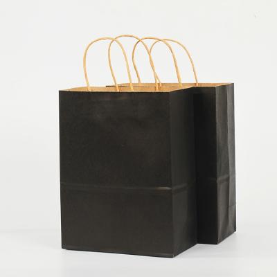 China Disposable Custom High Quality Customizable Food Recycled Brown Kraft Paper Bag With Twisted Handle for sale