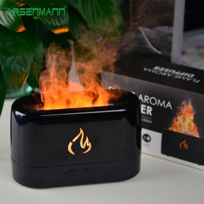 China Purify New 2022 USB Air Flame Humidifier Aromatherapy Machine Amazon Shiny Explosion Models Can Be Customized Logo for sale