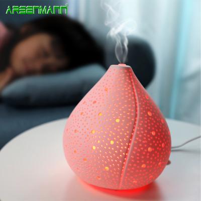 China Color Changing Portable Ceramic Aroma LED Air Stone 100ml High Quality Exclusive Light Diffuser Switch For Bedroom Table Top for sale