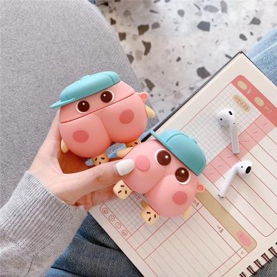 China Eco-friendly For AirPods 1 2 Cute 3D Case Pink Donkey Soft Silicone Earphone Cases For Apple Airpods Pro Case Protect Cover Funda + Key Chain for sale