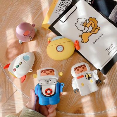 China Cute Eco-friendly 3D Earphone Case For Airpods 2 Case Cartoon Cat Space For Apple Air Pods Case Silicone Dinosaur Earphone Cover For Earpods for sale