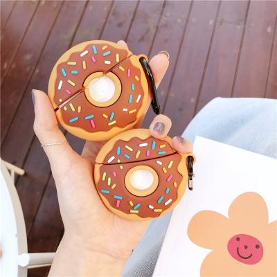 China Eco-friendly Cute 3D Candy Food Donuts Case For Apple AirPods 2 Box Silicone Earphone Protective Filling Soft Cover For Airpods Pro Case for sale