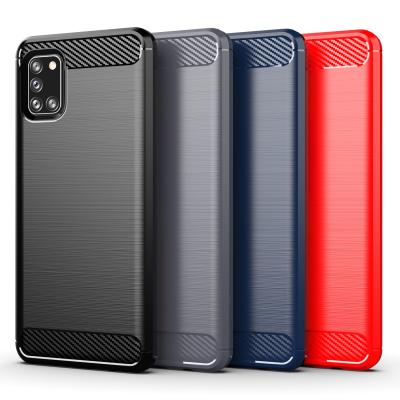 China High Quality For Samsung Galaxy A31 Case Bumper Anti-Knock Carbon Fiber Silicone Shockproof Cover For Samsung A31 Case For Galaxy A31 for sale