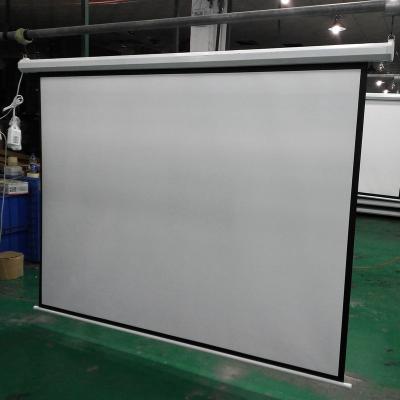 China 120 Inch Electric Projector Projection Screen Electric Motorized Motor Drop Down RF Remote Control Screen for sale