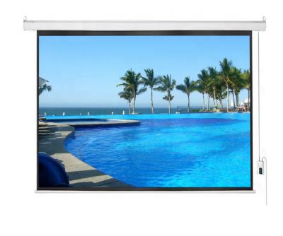 China Matte White Fabric Motorized Electric High Quality Projection Projector Screen for sale