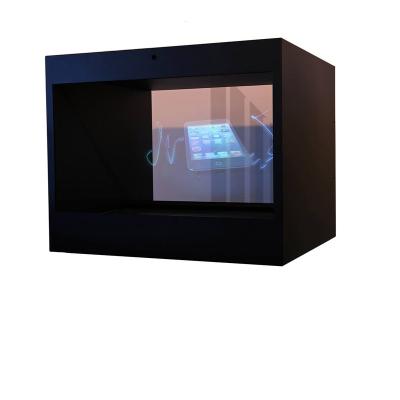 China 3D Display 180 Degree Optical Metal+Tempered Glass Sheet Holographic Hologram Showcase Holo Advertising Showcase for sale