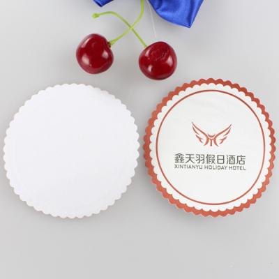 China New classic/postmodern disposable absorbent paper coasters of diameter 9mm thickness 0.4mm-2mm for sale