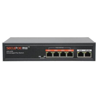 China POE 10/100M black 4 port metal poe switch for hikvision ip camera for sale