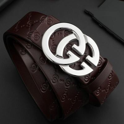 China Decoractive Double G Designer Genuine Leather Belt For Men for sale