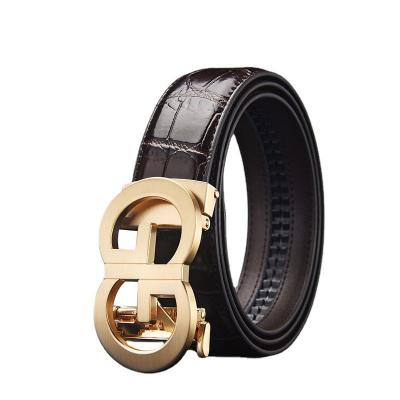 China Decoractive New men's leather automatic buckle belt designer alligator belt fashion trend business belt for sale