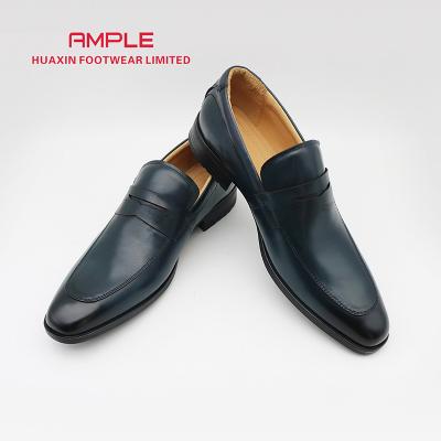 China Wholesale Breathable Luxury Formal Shoe Slip On Stylish Penny Loafer Black Genuine Leather Loafers Shoes For Men for sale