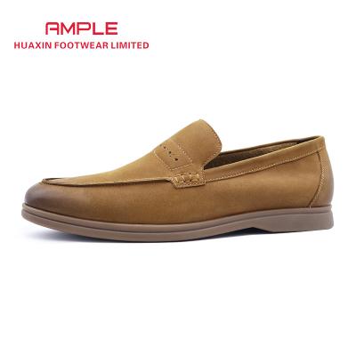 China Fashion Trend Classic Convenient Slip On Genuine Leather Cowhide Upper Mens Loafers Suede Loafers Shoes For Men for sale