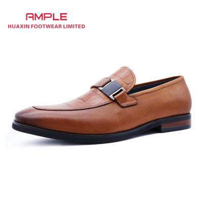 China Breathable High Quality Formal Genuine Leather Business Men Shoe Genuine Slip On Brown Loafers Shoes for sale