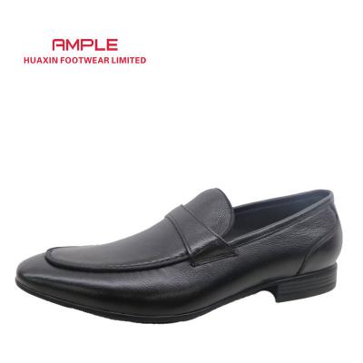 China Lightweight Genuine Leather Black Handmade Slip On Fashion Casual Mens Office Wear Shoes for sale