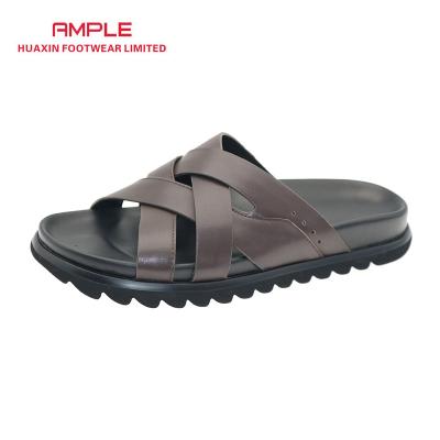 China Men Flat Microfiber Leather Sandals For Summer Comfortable Sandals for sale