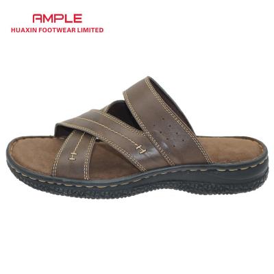 China New Fashion Flat Men Sandals Genuine Leather Comfortable Sandals For Summer for sale