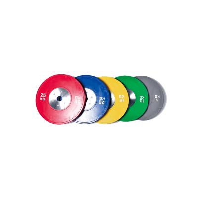 China Unified Weights Free Colored Flat Plate Weightlifting Exercise Barbell Powerlifting Weights for sale