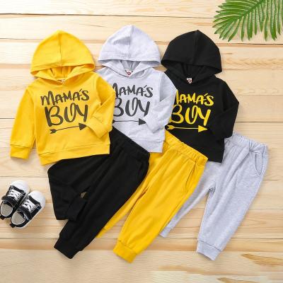 China Mosengkw Breathable New Autumn Winter Boys Hoodie Clothes Set Outdoor Casual Printed Long Sleeve Children Clothing Set for sale