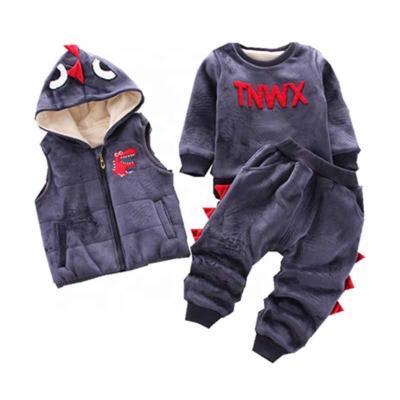 China Mosengkw casual winter thicken for outwear unisex three-piece vest kids child clothing set for boys girls for sale