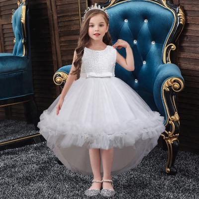 China Mosengkw Breathable Summer Princess Dress Sleeveless Perform Kids Girl Long Tailing Dress 3-10Years Old for sale