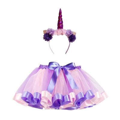 China Mosengkw baby girl kids casual colorful tutu skirt unique high quality skirt with headband 2-8 years old for sale