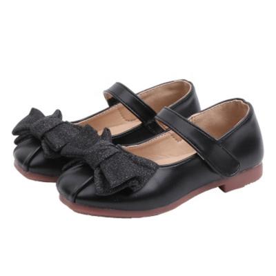 China Kid Shoes Mosengkw Black Vintage Bow Girl Dancing Casual Single Shoes Wholesale Non-slip Shoes For Girls for sale