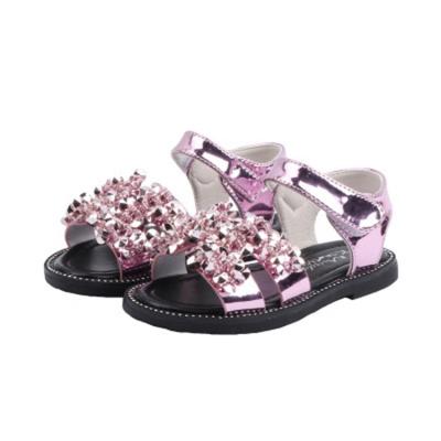 China Mosengkw girl's summer rhinestone small children's Korean open toe breathable sandal non-slip sandals for sale