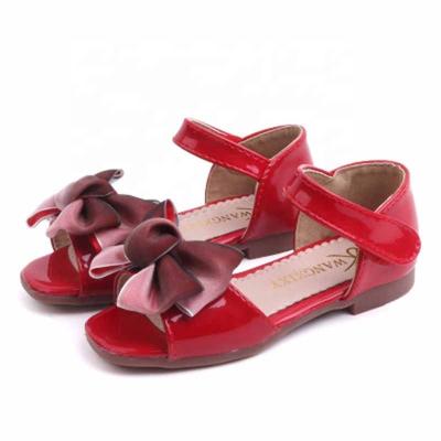 China Mosengkw Summer Breathable Leather Cute Luxury Shoes Open Toe Bow Decoration Sandals For Girl Children for sale