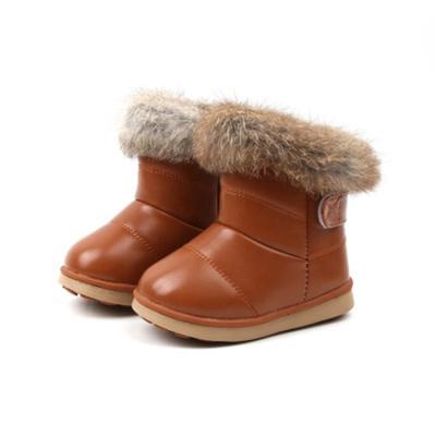 China Mosengkw Rabbit Fur Snow Boots Baby Boys Winter Soft Bottom Shoes Lightweight Winter Long Warm Boot for sale