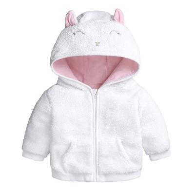 China Anti-wrinkle Mosengkw Winter Coral Velvet Zipper Coat Newborn Baby Clothes Hooded Coat 3-18month Wear For Boys Girls for sale