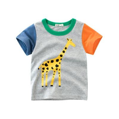 China Anti-pilling Mosengkw new 2021 summer short sleeve boy T-shirt printed cute animal cotton children's T-shirt 1-10years old for sale