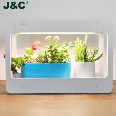 China JNC Detachable White Indoor Garden Lighting Desk Click and Grow Mini Led Indoor Garden for Herbs, Succulents, and Vegetables for sale