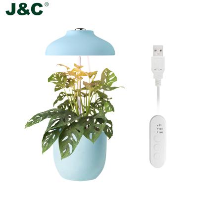 China Adjustable Height J&C 5W Blue Growing Led Light Smart Mini Garden Intelligent Lighting System With Timer for sale