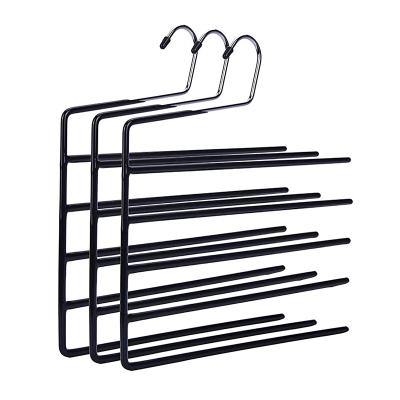 China Eco-Friendly Material 5-Bar Open Hangers Space Saving Non-Slip Pants Organizers for sale