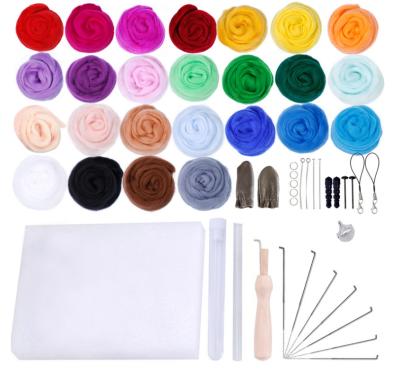 China .Inactive Needle Felting Kit 25 Colors Wool Felt Tools Educational Hand Turning DIY Craft Supplies Starter Kit for sale