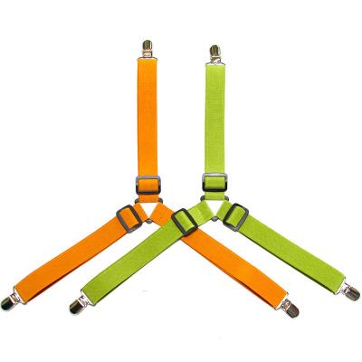 China Adjustable Braces Suspenders of Sheet Fasteners, 4 PCS Adjustable Triangle Elastic Suspenders Clamp Holder Fastens Clip for Sheets, Mattress Covers for sale