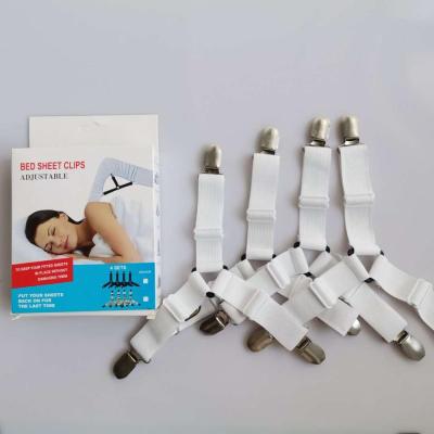 China Sheet Clips Holder / Elastic Sheet Straps Clip Suspenders Clamp Corner Holder (4 pcs) for sale