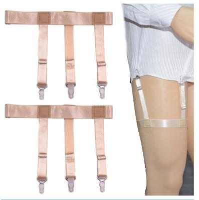 China Braces Suspenders Anti-Wrinkle Adjustable Slip Uncut Adjustable Shirt Tuck Suspenders Keepers Holder Shirt Thigh Stays Elastic Garters for Men and Women for sale