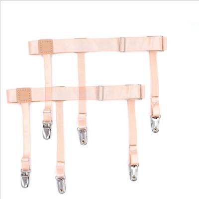 China Adjustable Braces Suspenders Mens Shirt Stays With Non-Slip Clips Adjustable Elastic Shirt Garter Suspenders Shirts Holder For Military Police for sale