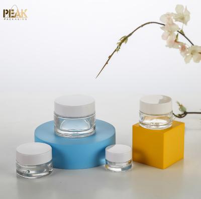 China Wholesale 5ml 10ml 15ml 30ml 50ml 100ml Small Cosmetic Cosmetic Cream Frosted Clear Glass Jars for sale