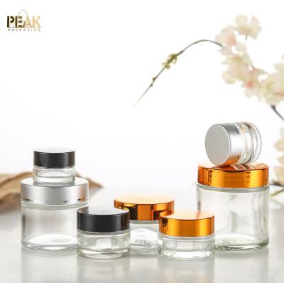 China 30ml Cosmetic Luxury Wide Mouth Glass Cosmetic Jar for sale