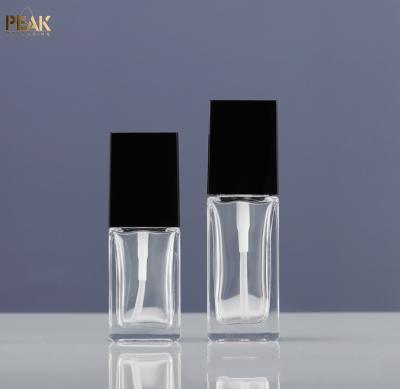 China Cosmetic Luxury Custom Frosted Cosmetics Liquid Makeup Containers Foundation Glass Bottle for sale