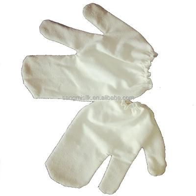 China 100% raw silk raw silk gloves massage beauty and care of garshana fabris de noil the most professional manufacturer of this item for sale